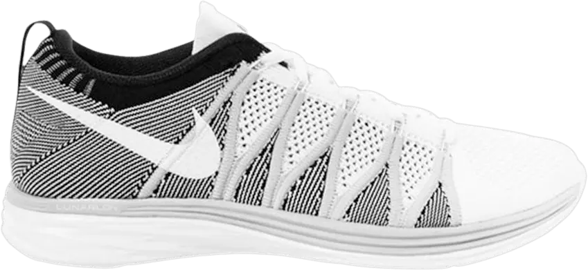  Nike Flyknit Lunar 2 White Wolf Grey Black