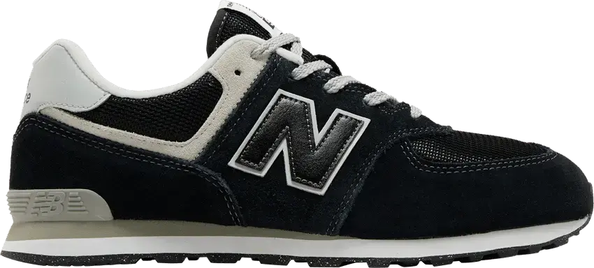  New Balance 574 Big Kid Wide &#039;Core Pack - Black White&#039;