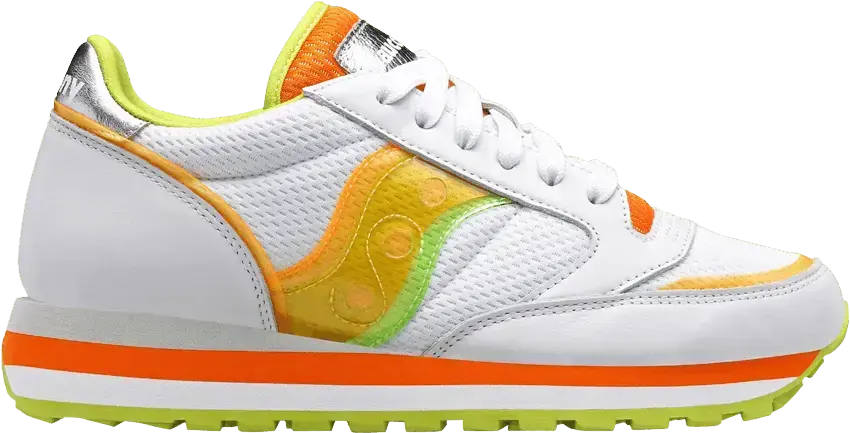  Saucony Wmns Jazz Triple &#039;White Orange&#039;