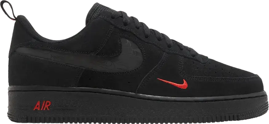  Nike Air Force 1 Low Multi-Swoosh Black Crimson