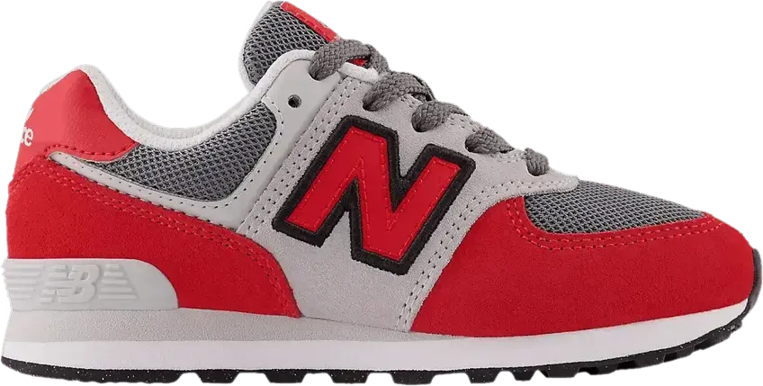  New Balance 574 Little Kid Wide &#039;True Red Light Aluminum&#039;