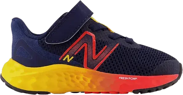  New Balance Fresh Foam Arishi v4 Bungee Lace Toddler Wide &#039;Navy Red Egg Yolk&#039;