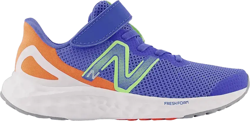  New Balance Fresh Foam Arishi v4 Bungee Lace Little Kid Wide &#039;Bright Lapis Neon Dragonfly&#039;