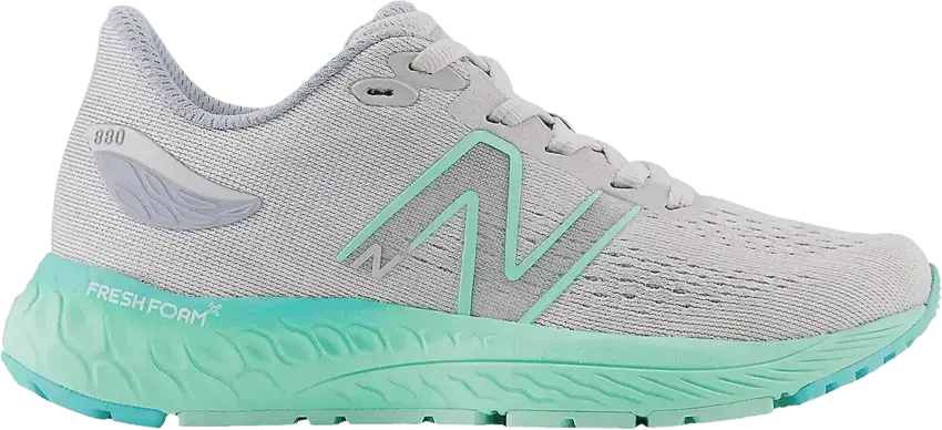  New Balance Fresh Foam X 880v12 Little Kid X-Wide &#039;Light Aluminum Bright Mint&#039;