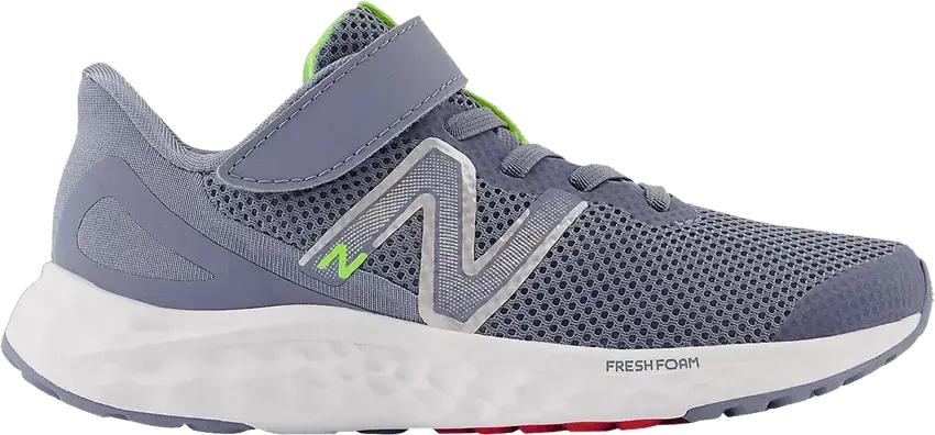  New Balance Fresh Foam Arishi v4 Bungee Lace Little Kid &#039;Arctic Grey Pixel Green&#039;