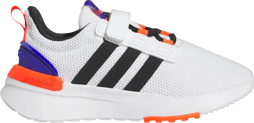  Adidas Racer TR21 Little Kid &#039;White Lucid Blue Orange&#039;