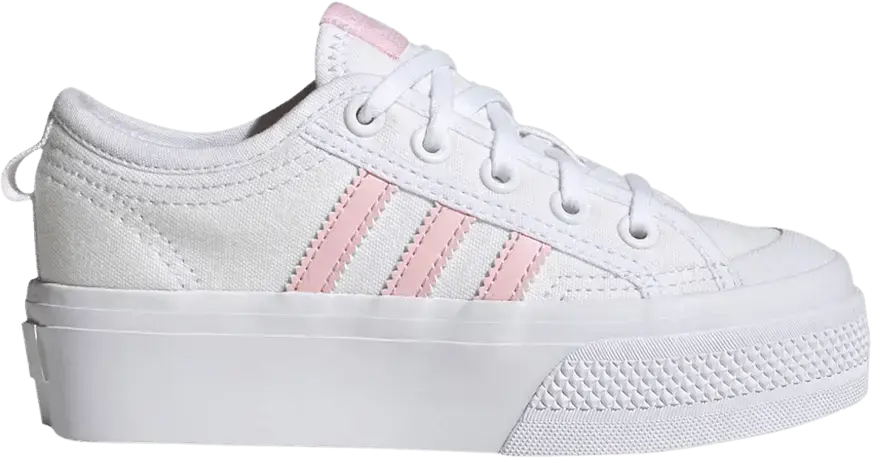  Adidas Nizza Platform J &#039;White Clear Pink&#039;