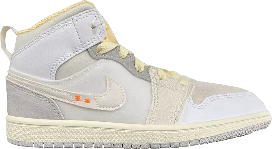  Jordan 1 Mid SE Craft Craft Inside Out White Grey (PS)