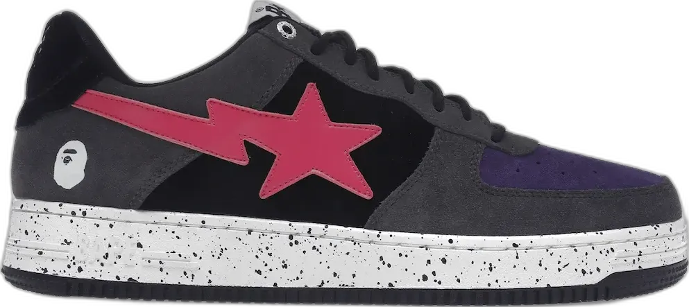  A Bathing Ape Bape Sta Black Grey Pink Suede