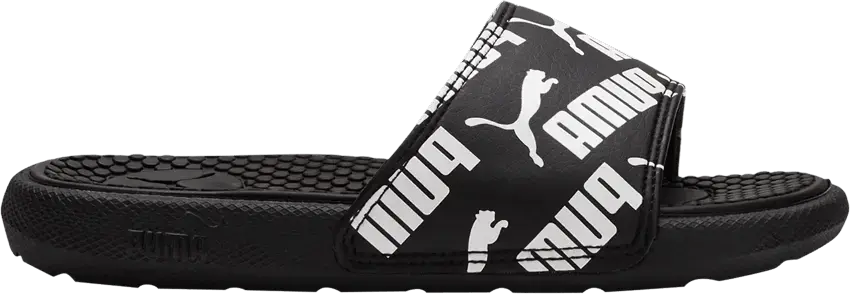  Puma Cool Cat Bold Slide Little Kid &#039;Black White&#039;