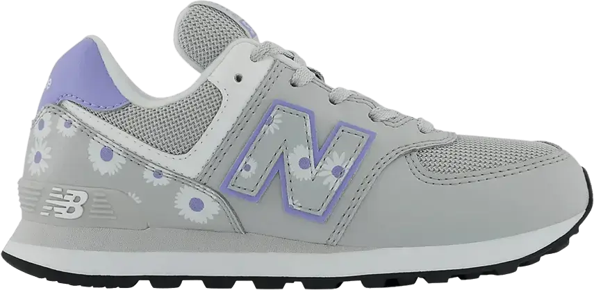  New Balance 574 Little Kid Wide &#039;Summer Fog Violet Florals&#039;