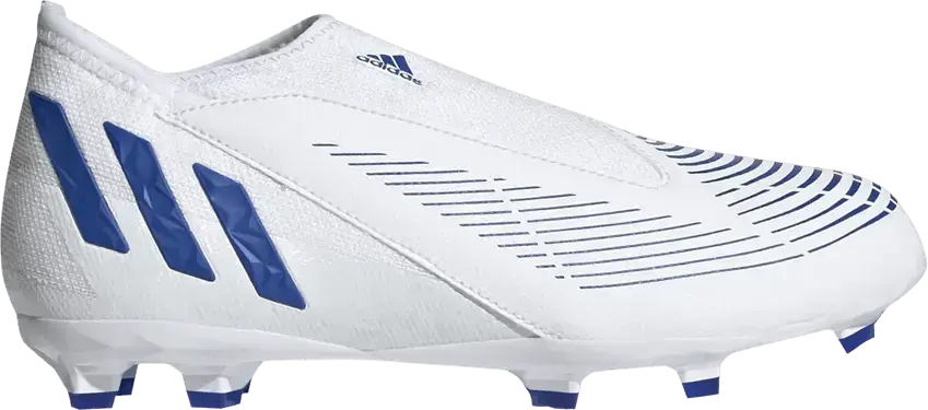  Adidas Predator Edge.3 Laceless FG J &#039;White Hi-Res Blue&#039;