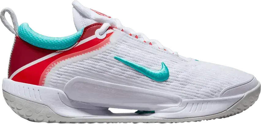  Wmns NikeCourt Zoom NXT &#039;White Habanero Red Teal&#039;