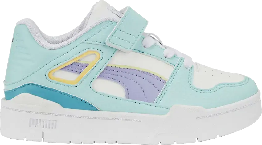  Puma Slipstream AC Little Kid &#039;White Light Aqua&#039;