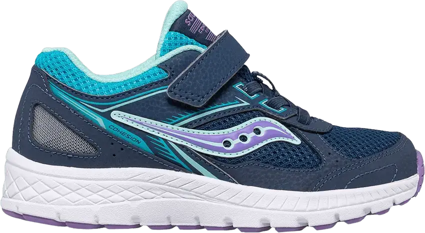  Saucony Cohesion 14 A/C Big Kid &#039;Navy Turquoise&#039;