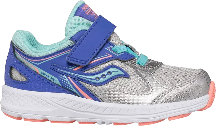 Saucony Cohesion 14 A/C Little Kid &#039;Silver Periwinkle&#039;