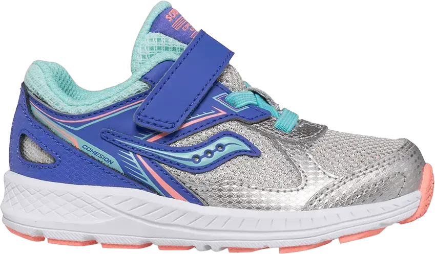  Saucony Cohesion 14 A/C Little Kid &#039;Silver Periwinkle&#039;