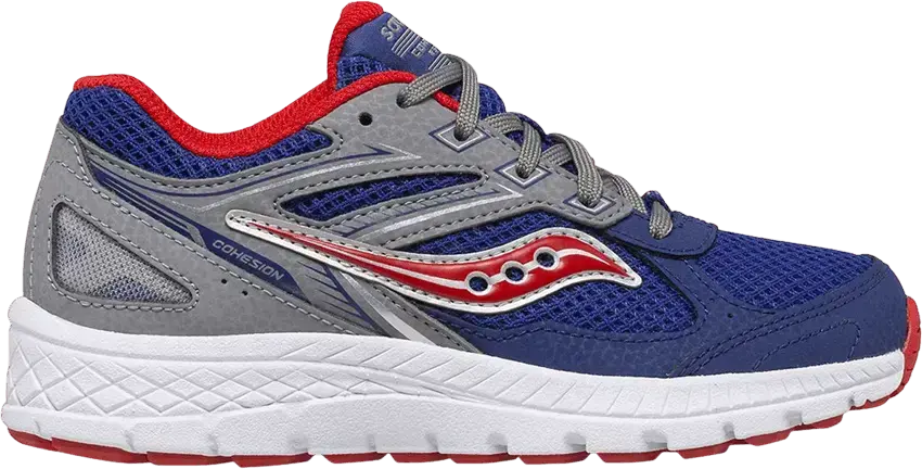 Saucony Cohesion 14 Lace Big Kid &#039;Navy Red&#039;