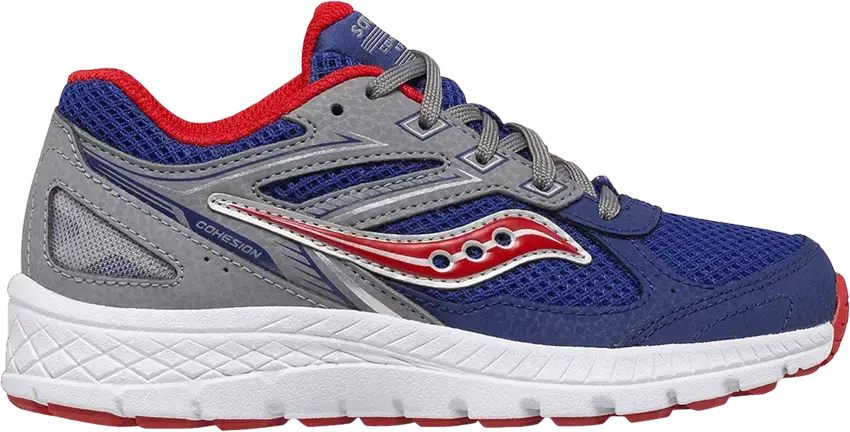  Saucony Cohesion 14 Lace Big Kid &#039;Navy Red&#039;