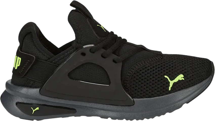  Puma Softride Enzo Evo Big Kid &#039;Black Lime Squeeze&#039;