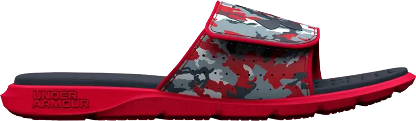  Under Armour Ignite 7 Graphic Strap Slide GS &#039;Grey Mist Red Camo&#039;