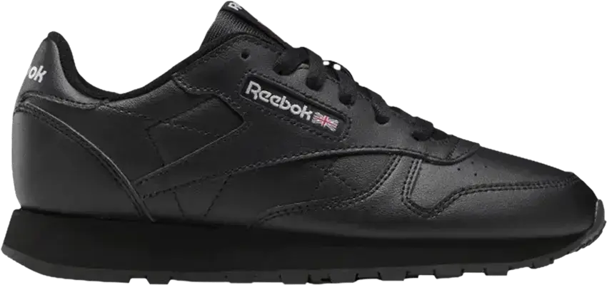  Reebok Classic Leather Big Kid &#039;Triple Black&#039;