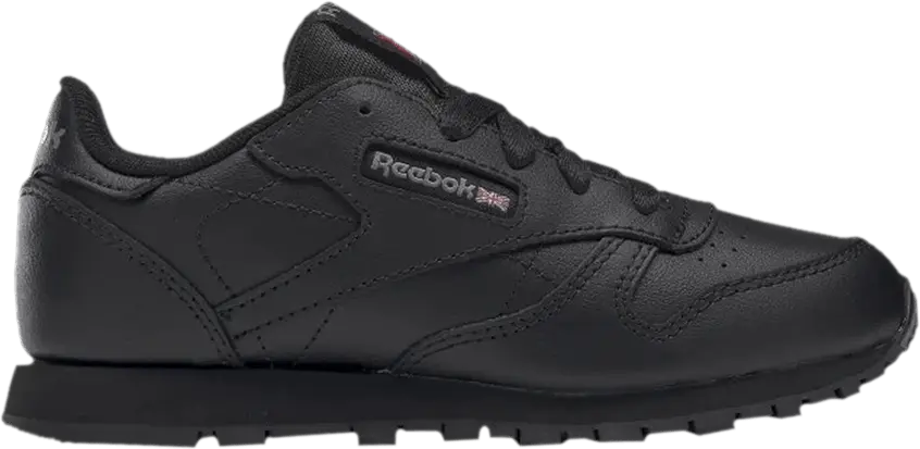  Reebok Classic Leather Little Kid &#039;Triple Black&#039;