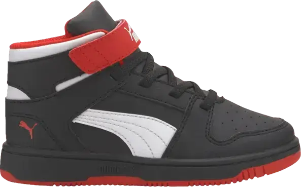  Puma Rebound LayUp Little Kid &#039;Black High Risk Red&#039;