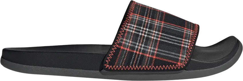  Adidas Adilette Comfort Slide &#039;Black Plaid&#039;