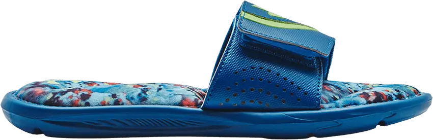  Under Armour Ignite 6 Graphic Footbed Slide GS &#039;Cruise Blue&#039;