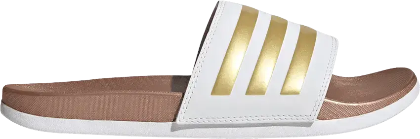  Adidas Wmns Adilette Comfort Slide &#039;White Matte Gold&#039;