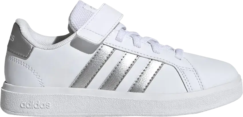  Adidas Grand Court 2.0 Little Kid &#039;White Matte Silver&#039;