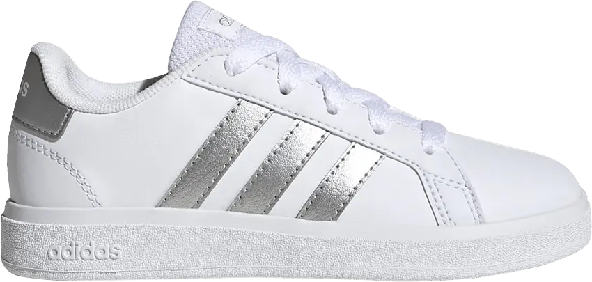  Adidas Grand Court 2.0 Big Kid &#039;White Matte Silver&#039;