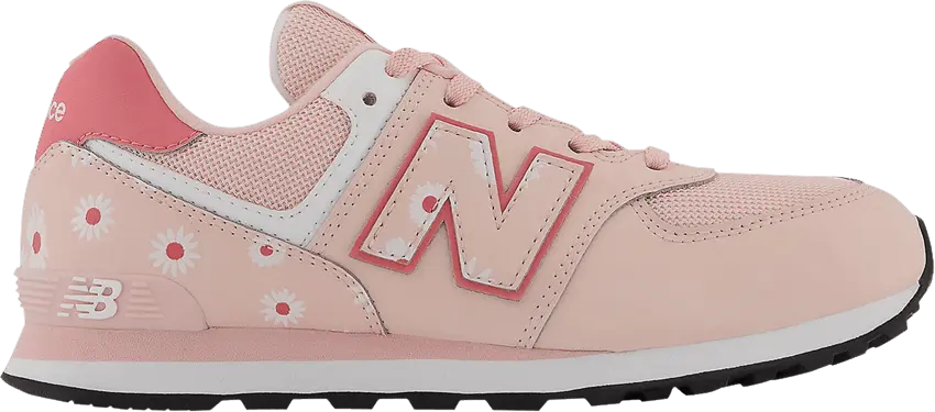  New Balance 574 Big Kid Wide &#039;Floral - Pink Haze&#039;