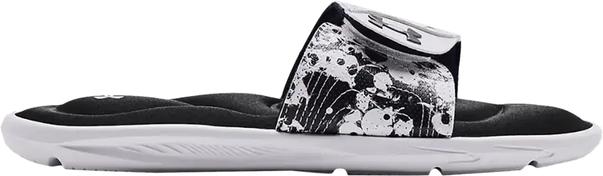  Under Armour Wmns Ignite 6 Graphic Strap Slide &#039;Black White&#039;