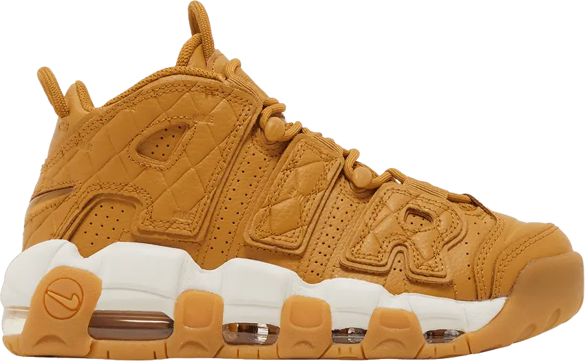  Nike Air More Uptempo Quilted Wheat Gum Light Brown (Women&#039;s)