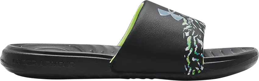  Under Armour Wmns Ansa Graphic Slide &#039;Black Quirky Lime&#039;