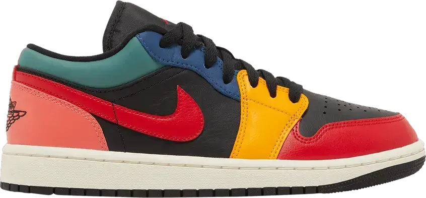  Air Jordan 1 Low SE Black Multi-Color (Women&#039;s)