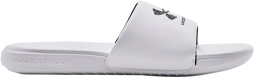  Under Armour Ansa Graphic Logo Slide &#039;White Black&#039;