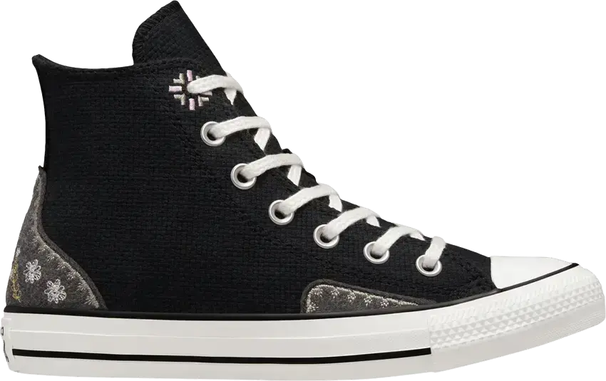  Converse Wmns Chuck Taylor All Star High &#039;Autumn Embroidery - Black&#039;