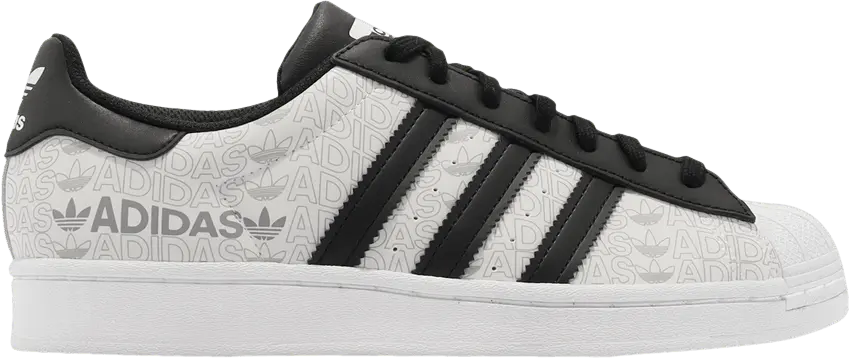  Adidas Superstar &#039;Reflective Allover Logo - White Black&#039;