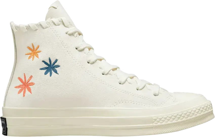  Converse Wmns Chuck 70 High &#039;Embroidered Floral - Egret&#039;