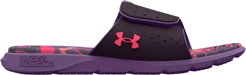  Under Armour Wmns Ignite 7 Graphic Footbed Slide &#039;Tux Purple Marble&#039;