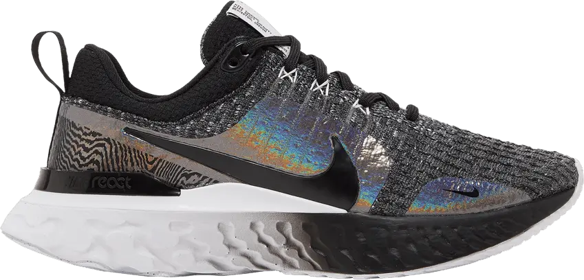  Nike Wmns React Infinity Run Flyknit 3 Premium &#039;Black Zebra Iridescent&#039;