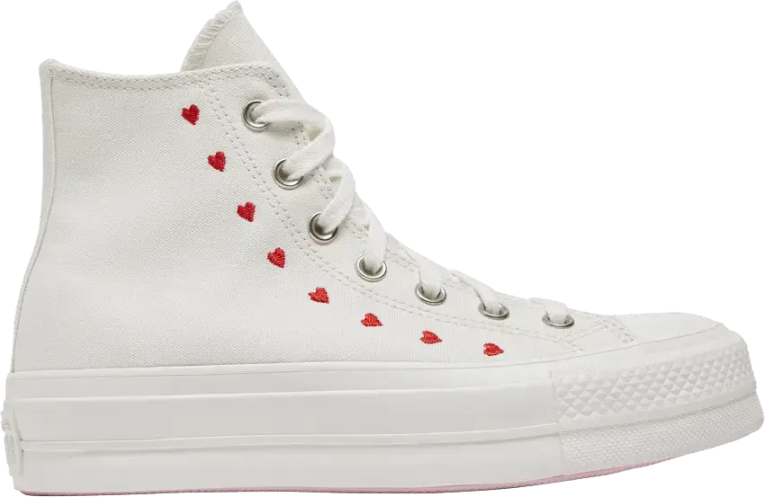  Converse Chuck Taylor All-Star Lift Hi White Red (Women&#039;s)
