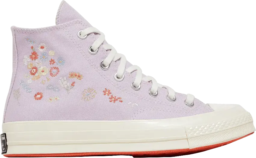  Converse Chuck Taylor All-Star 70 Hi Embroidered Floral Pale Amethyst