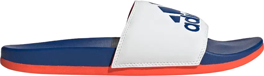  Adidas Adilette Comfort Slide &#039;White Royal Blue Solar Red&#039;