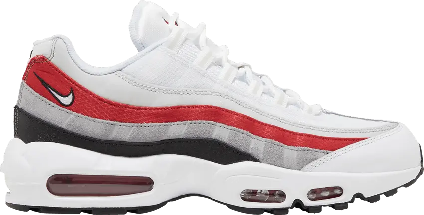  Nike Air Max 95 White Varsity Red Particle Gray