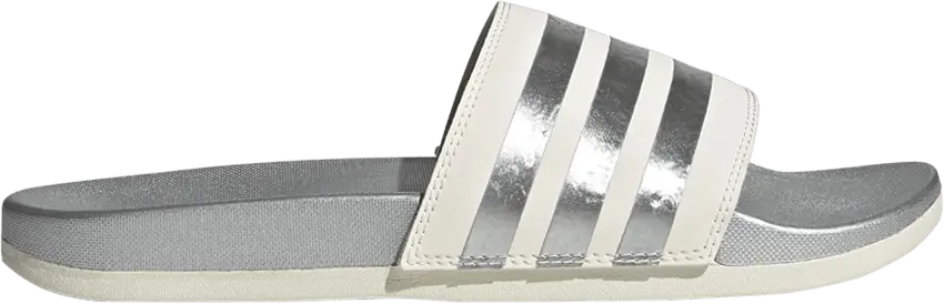  Adidas Wmns Adilette Comfort Slide &#039;White Matte Silver&#039;