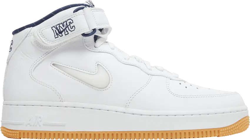  Nike Air Force 1 Mid QS Jewel NYC White Midnight Navy